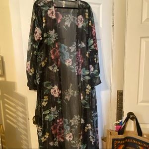 Long sheer kimono/duster plus size